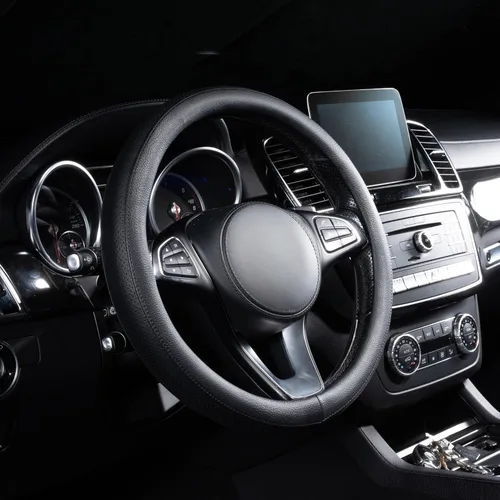 Miniatura 34 de Lord Autofashion - Funda para volante, piel sintética, interior de goma antideslizante, comodidad para todas las estaciones, 14.5-15 pulgadas