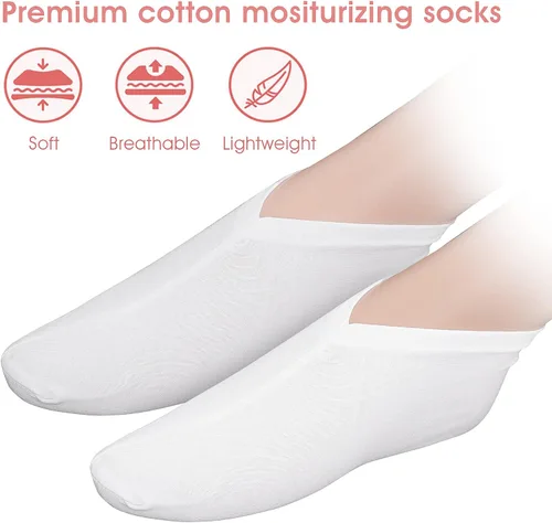 Miniatura 4 de Sibba 2 pares de guantes y calcetines hidratantes para pantalla táctil, guantes hidratantes para la hora de acostarse, curar eccema, loción