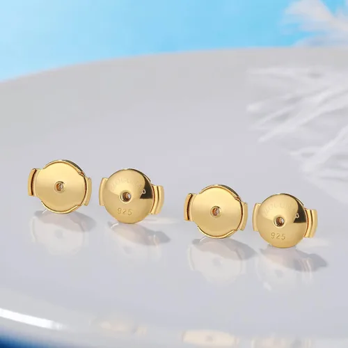 Miniatura 6 de Respaldos de Aretes con Cierre de Seguridad Chapados en Oro de 18K para Pendientes de Botón, Respaldos de Aretes Seguros Hipoalergénicos de Repuesto