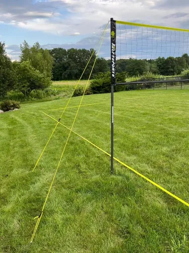 Juego de red de voleibol portátil para exteriores, juego de voleibol profesional con postes de altura ajustable, marcador de puntuación, línea de