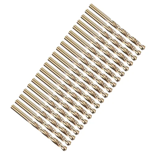 Miniatura 320 de PATIKIL Broca Jobber de 0.039 in, vástago recto M35 cobalto 5% acero de alta velocidad 135° acabado dorado para metal duro de acero inoxidable - 2