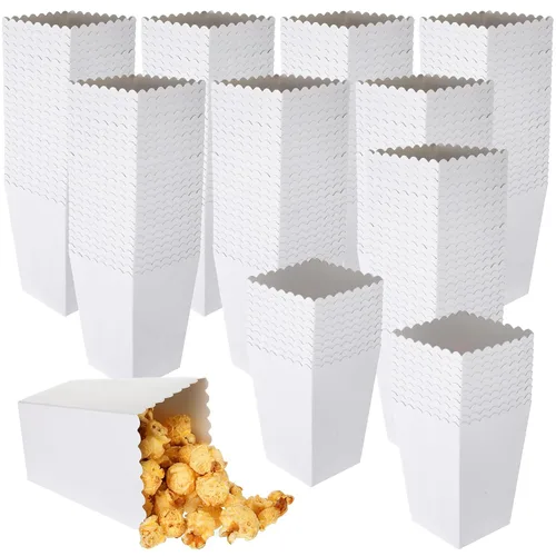 Miniatura 11 de Meanplan Cajas de palomitas de maíz, mini soporte de papel para palomitas de maíz, contenedor de cartón para aperitivos, bolsas desechables