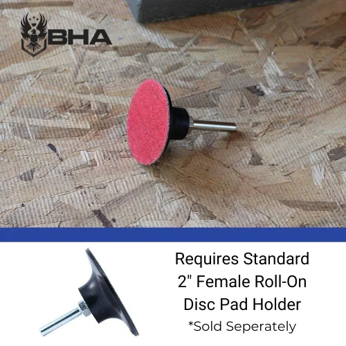 Miniatura 3 de BHA Discos de lijado de cerámica de cambio rápido tipo R macho, rollo de 2 pulgadas, grano 36, paquete de 25