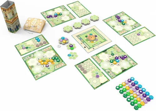 Miniatura 4 de Asmodee Azul Queen's Garden Juego de mesa - Crea un Paraíso Real, Juego de colocación de azulejos de mosaico y estrategia para niños y adultos, A