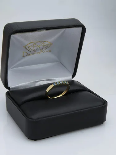 Miniatura 106 de Dazzlingrock Collection Anillo de boda redondo de 5 piedras preciosas o diamantes para mujer en oro macizo de 10 K/14 K/18 K