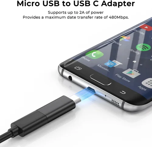 Miniatura 6 de Paquete de 3 adaptadores USB C a Micro USB, USB tipo C hembra a micro USB macho, sincronización de datos compatible con Samsung Galaxy S7 S6 Note 5