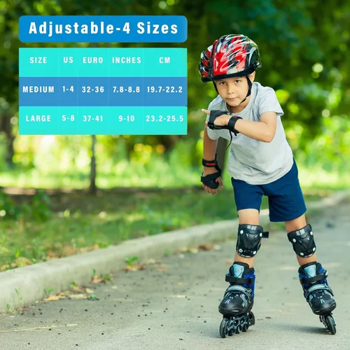 Miniatura 7 de Xino Sports Patines en línea para niños y niñas – Patines ajustables con ruedas iluminadas LED – Patines juveniles para interiores y exteriores