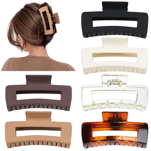 Miniatura 2 de Sisiaipu Pinzas de pelo grandes de 4 pulgadas, 6 piezas de garra grande para cabello grueso, pinzas cuadradas para el cabello para mujeres, pinzas
