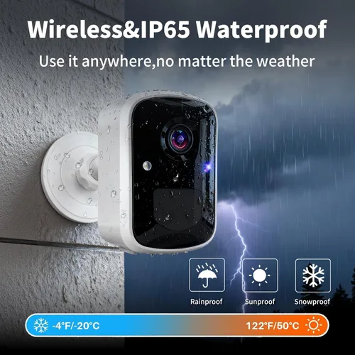 Miniatura 2 de Cámaras de seguridad inalámbricas Goalake, cámara WiFi alimentada por batería de 3MP con detección de movimiento AI, conversación de 2 vías, foco