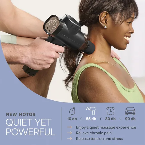 Miniatura 6 de LifePro Pistola de Masaje - Masajeador Percutor Muscular para Atletas con 8 Cabezas de Masaje y 5 Configuraciones de Velocidad - Pistola de Masaje