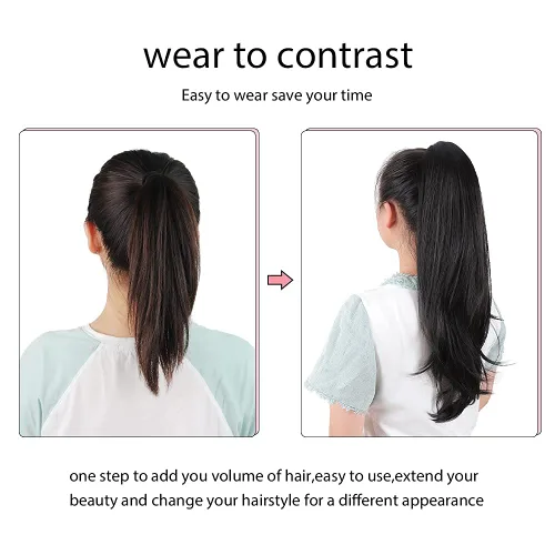 Miniatura 160 de Extensiones de cola de caballo de cabello rubio, extensiones de cola de caballo para mujer, pinza de extensiones de cabello rizado de 12 pulgadas