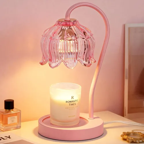 Miniatura 9 de Funistree Paquete de 2 lámparas calentadoras de velas de flores, lámpara de vela con temporizador, regalos de cumpleaños de Navidad para mujeres