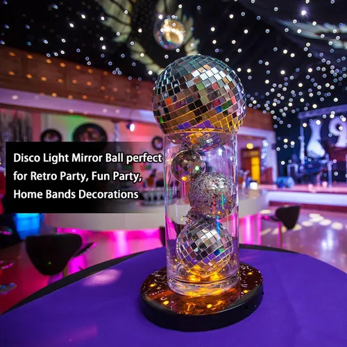 Miniatura 6 de 30 bolas de discoteca – Adornos de bola de discoteca con espejo colgante, decoración de fiesta de discoteca para despedida de soltera temática