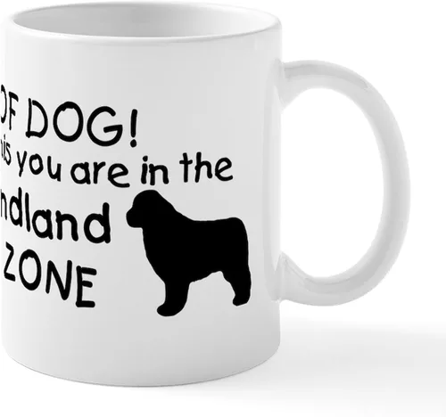 Miniatura 2 de CafePress Newfoundland Dog Drool Zone Taza de café de cerámica de 11 oz (11.0 fl oz)