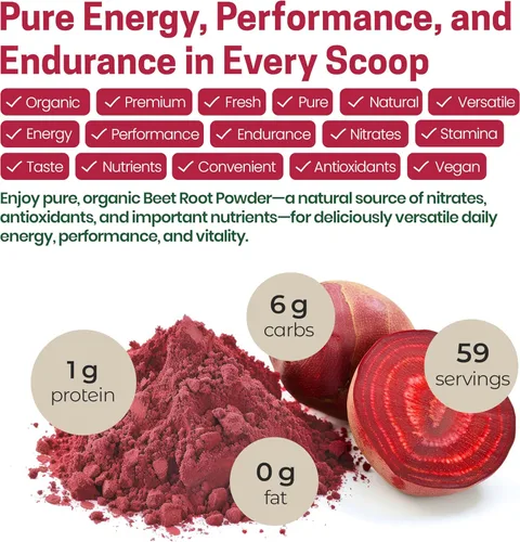 Miniatura 4 de Z Natural Foods Polvo orgánico de raíz de remolacha – Polvo de remolacha denso en nutrientes con antioxidantes, óxido nítrico para la salud