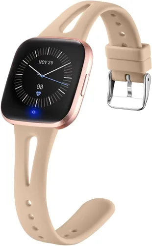 Ouwegaga Compatible con correas Fitbit Versa 2 para mujeres y hombres, bandas Versa Lite, té de leche, talla S