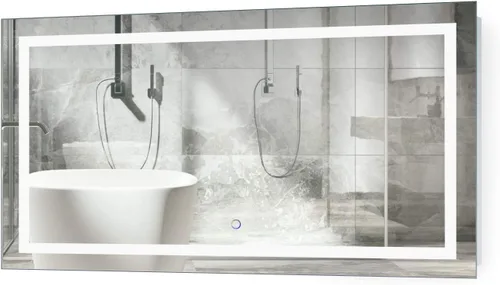 Miniatura 21 de Krugg Espejo de baño LED cuadrado de 24 x 24 pulgadas Espejo de tocador iluminado incluye atenuador y desempañador Montaje en pared vertical u