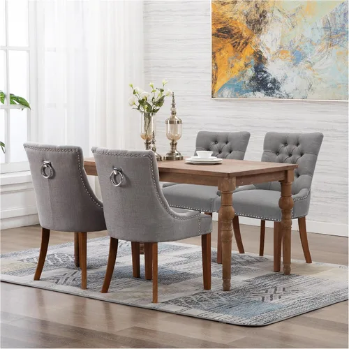Miniatura 12 de adochr Juego de 2 sillas de comedor de terciopelo, sillas de cocina tapizadas con patas de metal, respaldo abotonado moderno con anillo de tracción
