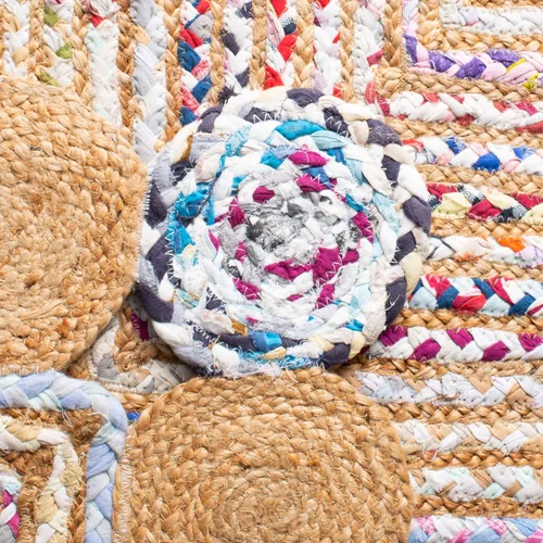Miniatura 6 de SAFAVIEH Cape Cod Collection - Alfombra decorativa, 4 x 6 pies, beige y multicolor, hecha a mano de yute y algodón, trenzada estilo bohemio, ideal