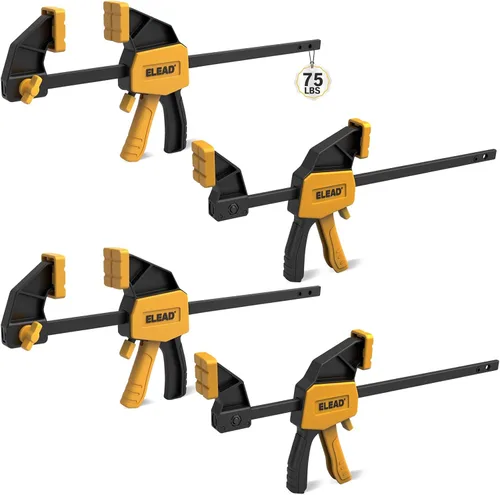 Miniatura 10 de Abrazaderas de barra mini de 6 pulgadas para carpintería, abrazadera/separador F de una mano de 2 piezas, abrazadera para madera con límite de carga