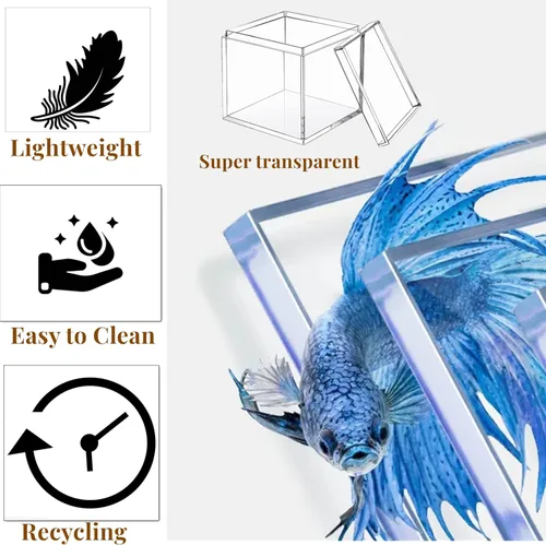 Miniatura 4 de KissYou Caja de Acrílico Grande Cajas de Exhibición Transparentes con Tapa Cubo Cuadrado Transparente Caja de Almacenamiento de Acrílico para Bodas