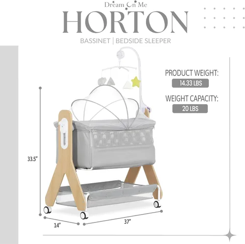 Miniatura 3 de Dream on Me Moisés Horton y cama de noche