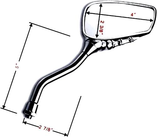Miniatura 5 de Par de espejos retrovisores distintivos con diseño de mano de esqueleto de 8 mm y 10 mm para motocicleta, scooter, ciclomotor, bicicleta estándar