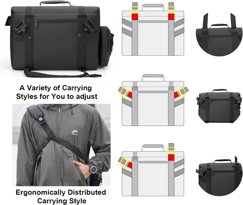 Miniatura 6 de Cwatcun Bolsa Bandolera para Cámara, Impermeable Multifuncional Fotografía Táctica Bolsa Cruzada para Cámara con Soporte para Trípode y Bolsas
