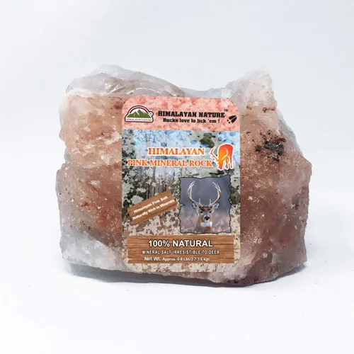 Bloque de Sal Rosa para Animales de Rocalla para Ciervos, 2.27 Kilogramos, Bloque Mineral Natural, Tallado a Mano, Ideal para Vida Silvestre, Caza,