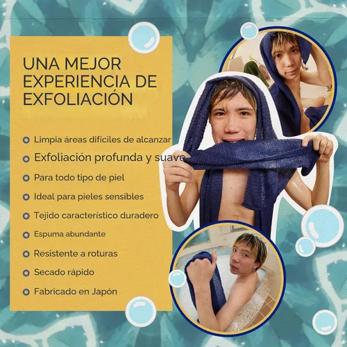 Miniatura 3 de GOSHI Toalla de ducha exfoliante – Depurador de cuerpo largo para acné de espalda, KP y piel suave – Tejido duradero resistente a desgarros, paño