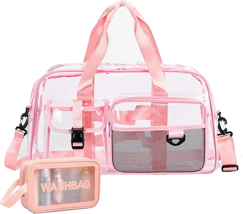 Miniatura 43 de Bolsa de Gimnasio Pequeña para Mujer, Bolsa de Lona de Viaje, Bolsa de Fin de Semana con Compartimento para Zapatos