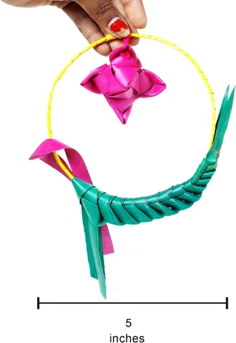 Miniatura 3 de Hojas de palmera redondas para colgar, decoración de loros, guirnaldas artificiales para decoración de boda india, Mehendi Haldi, decoraciones