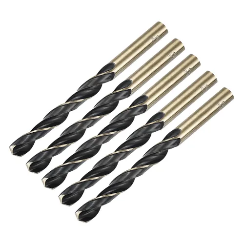 Miniatura 8 de uxcell 36 brocas de vástago recto, 0.165 in, titanio dorado y nitruro negro recubierto de acero de alta velocidad (HSS) 4341 con vástago de 0.165 in