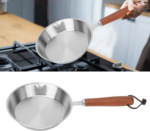 Miniatura 4 de Sartén de acero inoxidable para tortilla, antiadherente para inducción, gas o electricidad, para freír huevos, regalos