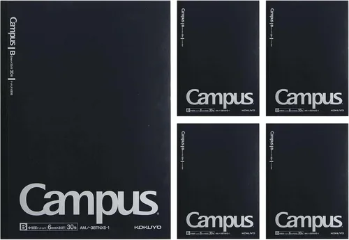 Miniatura 20 de KOKUYO Cuadernos de composición, paquete de 5 cuadernos Campus Semi-B5 Comp con punto A a rayas de 0.276 in, 30 hojas, cuaderno rayado escolar
