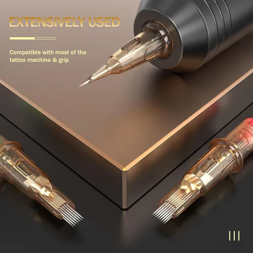 Miniatura 6 de EZ - 20 agujas de cartucho de tatuaje #12 (7RL) desechables de líneas redondas estándar para máquina rotativa de tatuaje, pistola de bolígrafo - V