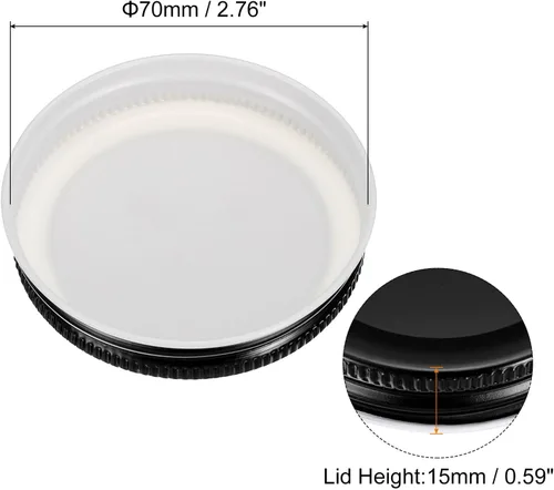 Miniatura 2 de uxcell Tapas para tarros de conserva, 2.76 pulgadas, boca regular, tapas de placa de hojalata a prueba de fugas para conservas de cocina