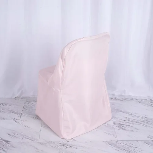 Tableclothsfactory - 20 unidades de fundas de silla de lino y poliéster color rubor, para sillas plegables y de comedor, para eventos de boda,