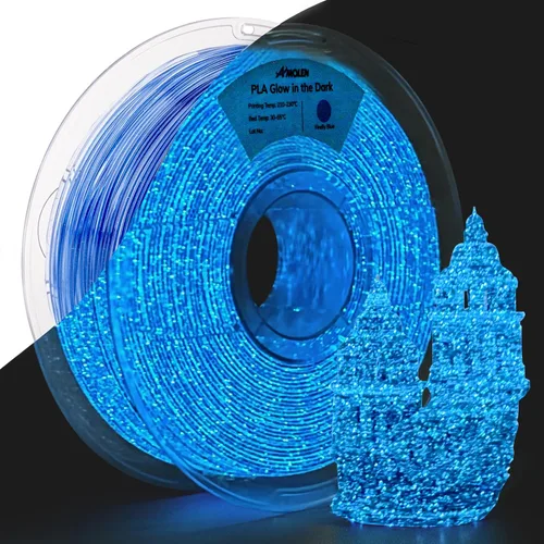 Miniatura 39 de AMOLEN - Filamento de impresora 3D de seda PLA, PLA tricolor púrpura/verde azul/naranja quemado de 0.069 pulgadas, filamento brillante de cambio