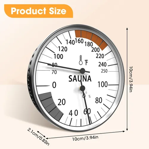 Miniatura 2 de Termómetro e higrómetro de sauna 2 en 1, monitor de humedad, accesorios de sauna para saunas de vapor infrarrojos, accesorios de sauna