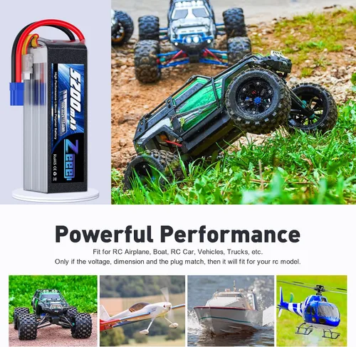 Miniatura 5 de Zeee 6S 5200mAh Lipo Batería 22.2V 100C con conector EC5 Soft Pack Batería RC para RC Car Truck Avión Helicóptero Quadcopter Barco (paquete de 2)