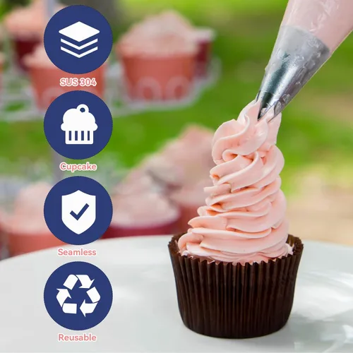 Miniatura 3 de 3 piezas puntas para decorar pasteles 1M, suministros de decoración, boquillas para crema de mantequilla, glaseado, pasteles de cumpleaños, cupcakes