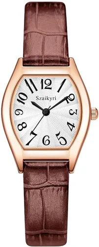 Miniatura 16 de Reloj Szaikyri en Forma de Barril para Mujeres con Números Árabes Fáciles de Leer, Reloj de Vestir para Damas