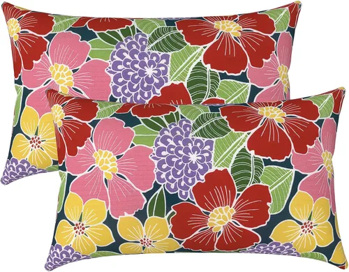 Miniatura 47 de LVTXIII Juego de 2 almohadas lumbares para patio, 12 x 20 pulgadas, resistentes a la decoloración, para exteriores con interiores, cojines lumbares