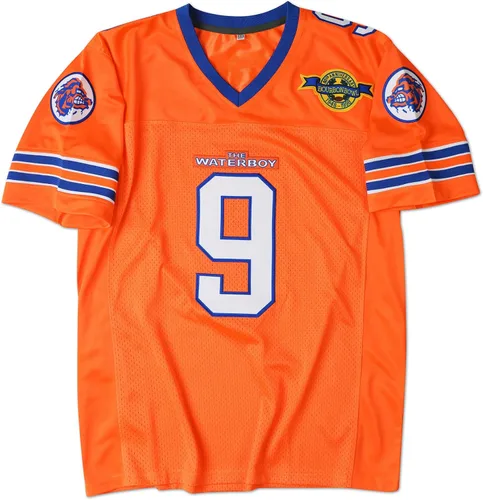 Miniatura 7 de Camiseta de fútbol de los años 90 para fiesta, Bobby Boucher #9 The Waterboy Sandler 50th Anniversary Movie Football Jersey