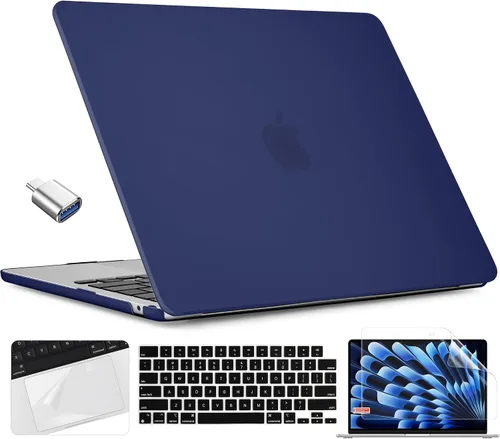 Miniatura 24 de TWOLSKOO Compatible con funda para MacBook Air M4 de 15 pulgadas versión 2025-2023 M4 A3241 M3 A3114 M2 A2941, carcasa rígida de plástico y Cristal