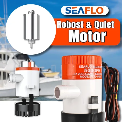 Miniatura 4 de SEAFLO Bomba de Sentina Serie 01 500 GPH – 12V, Salida de 3/4", Bomba Sumergible Marina con Protección Antibloqueo de Aire, Certificado CE y RoHS