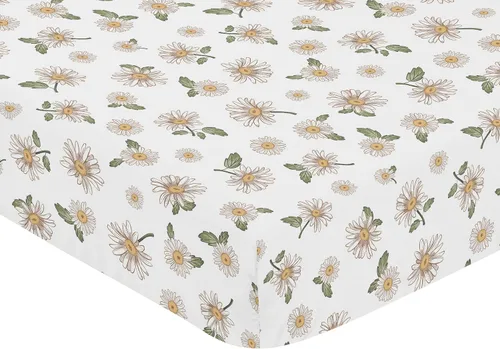 Miniatura 7 de Sweet Jojo Designs Sábanas bajeras para cuna (floral vintage de margaritas) para niñas, guardería infantil, habitación de niños pequeños