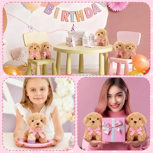 Miniatura 7 de Sosation 20 piezas de 4.72 pulgadas Mini cachorro de peluche adoptar un cachorro de perros pequeños empujadores pequeños regalos de fiesta
