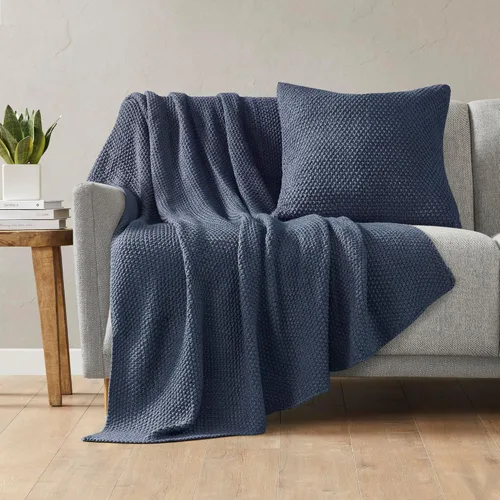 Miniatura 16 de INK+IVY Manta de punto Bree para cama, sofá y sillón, ligera, transpirable, suave y acogedora para verano, tamaño King (108 x 90 pulgadas)